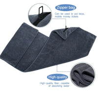 Gym Towel With Zipper Pocket